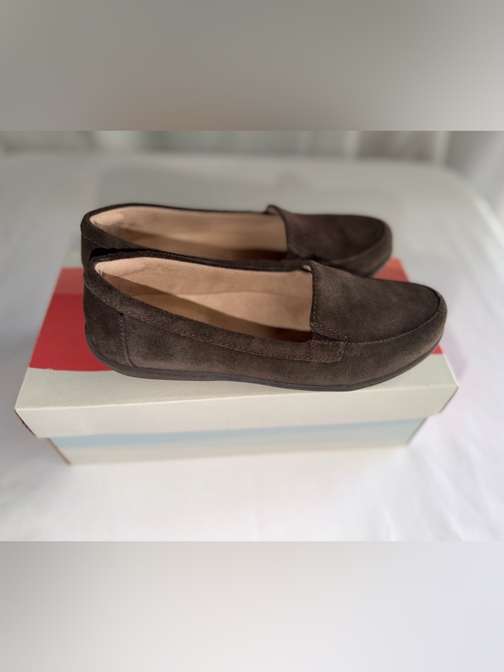 SOUL Naturalizer Women’s Dark Brown Suede Slip-On Loafers